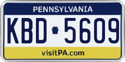 PA license plate KBD5609