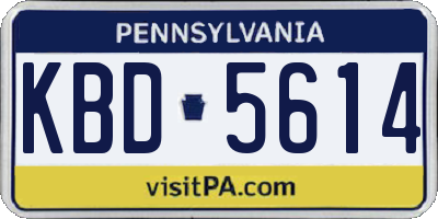 PA license plate KBD5614