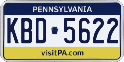 PA license plate KBD5622