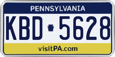 PA license plate KBD5628