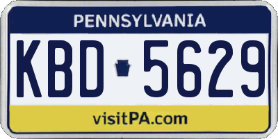 PA license plate KBD5629