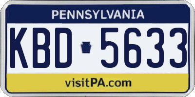 PA license plate KBD5633