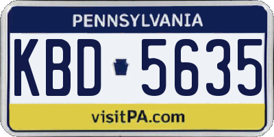 PA license plate KBD5635