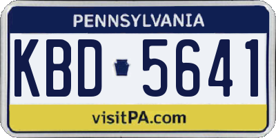 PA license plate KBD5641