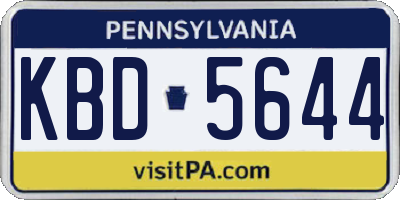 PA license plate KBD5644