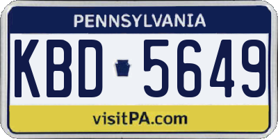 PA license plate KBD5649