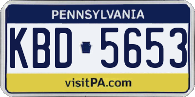 PA license plate KBD5653