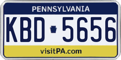 PA license plate KBD5656