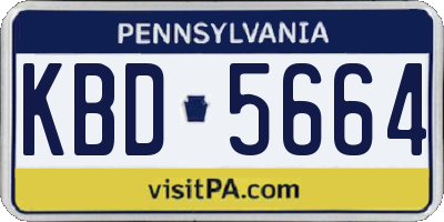 PA license plate KBD5664