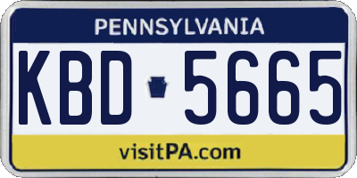PA license plate KBD5665
