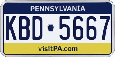 PA license plate KBD5667