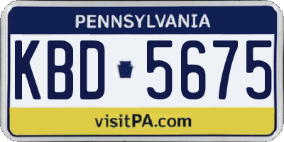 PA license plate KBD5675