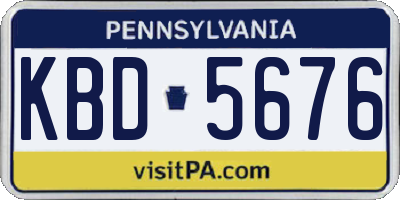 PA license plate KBD5676