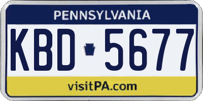 PA license plate KBD5677