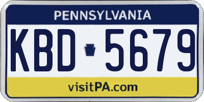 PA license plate KBD5679