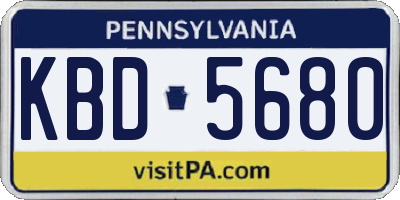 PA license plate KBD5680