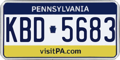 PA license plate KBD5683