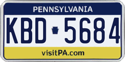 PA license plate KBD5684