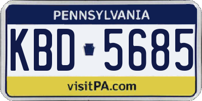 PA license plate KBD5685