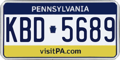 PA license plate KBD5689