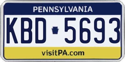PA license plate KBD5693