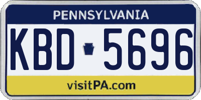 PA license plate KBD5696