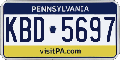 PA license plate KBD5697