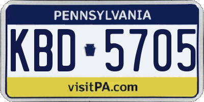 PA license plate KBD5705