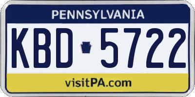 PA license plate KBD5722