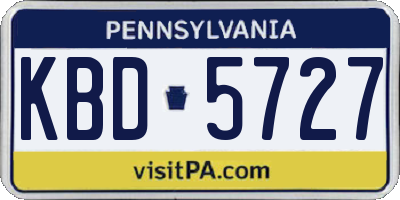PA license plate KBD5727