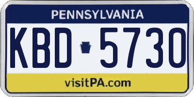 PA license plate KBD5730