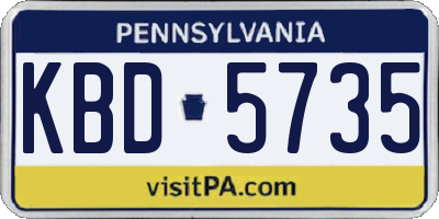PA license plate KBD5735
