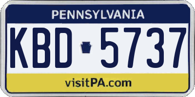 PA license plate KBD5737