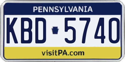 PA license plate KBD5740