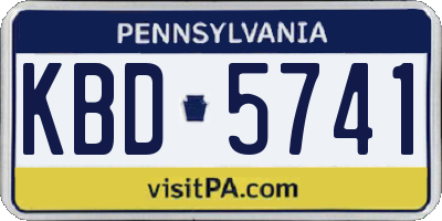 PA license plate KBD5741