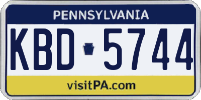 PA license plate KBD5744