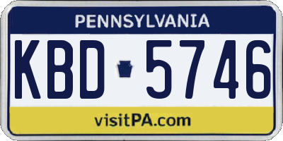 PA license plate KBD5746