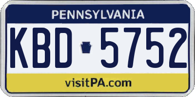 PA license plate KBD5752