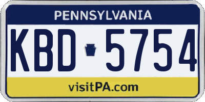 PA license plate KBD5754