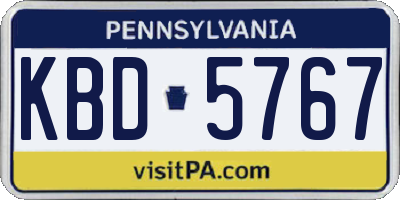 PA license plate KBD5767