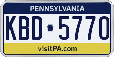 PA license plate KBD5770
