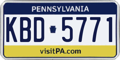 PA license plate KBD5771