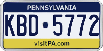 PA license plate KBD5772