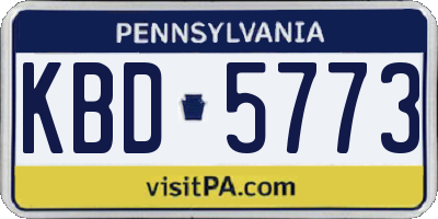 PA license plate KBD5773