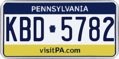 PA license plate KBD5782