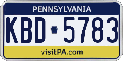 PA license plate KBD5783
