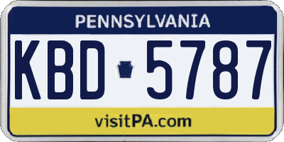 PA license plate KBD5787