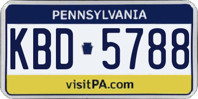 PA license plate KBD5788