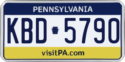 PA license plate KBD5790