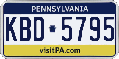 PA license plate KBD5795